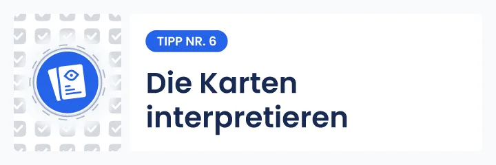 Illustration von Tipp Nr. 6 f&uuml;r die Kartenlegung: Jede Karte mit Intuition und Pr&auml;zision interpretieren, um eine fundierte Legung zu erhalten