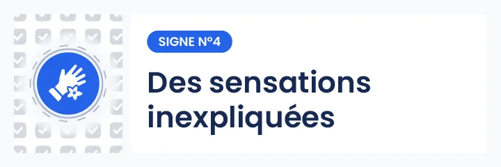 Illustration du signe n°4 d’un don de médiumnité : perception de sensations physiques ou auditives étranges, comme des murmures ou frissons, sans cause apparente