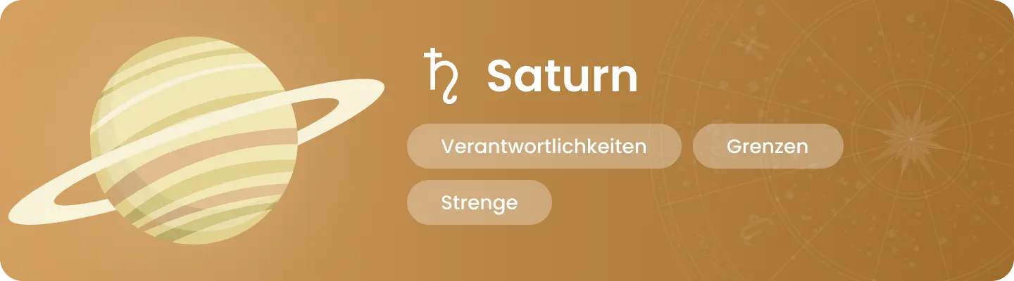 Illustration des Planeten Saturn mit den Schl&uuml;sselbegriffen &laquo; Verantwortlichkeiten, Strenge, Grenzen &raquo;.