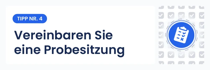 Darstellung zur vierten Empfehlung: „Entscheiden Sie sich für eine Testberatung“ – Visuelle Darstellung von Manticus zur Einschätzung eines Experten vor Beginn einer tiefergehenden Beratung