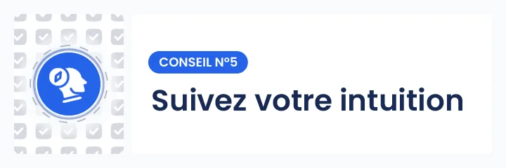 Illustration du conseil num&eacute;ro 5 : &laquo; Suivez votre intuition &raquo; &ndash; Visuel IdealVoyance pour souligner l&rsquo;importance du ressenti personnel dans le choix d&rsquo;un praticien spirituel