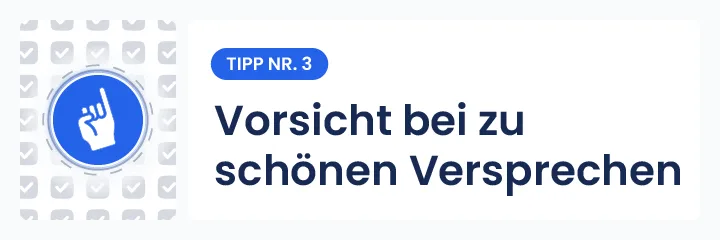 Darstellung zur dritten Empfehlung: „Achten Sie auf zu schöne Versprechen“ – Visuelle Darstellung von Manticus für verantwortungsvolle spirituelle Beratung