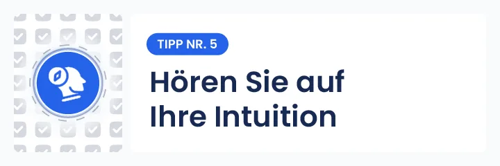 Darstellung zur fünften Empfehlung: „Vertrauen Sie Ihrer Intuition“ – Visuelle Darstellung von Manticus für eine intuitive und persönliche Entscheidungshilfe zu einem spirituellen Berater