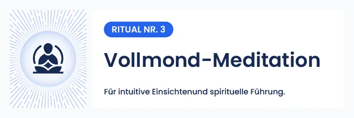 Illustration des Vollmond-Meditationsrituals zum Empfang intuitiver Botschaften - Visualisierung einer spirituellen Praxis unter der Mondenergie von Manticus