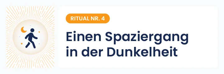 Illustration des spirituellen Rituals „Im Dunkeln gehen“ zu Halloween, Symbol für Vertrauen in das Unsichtbare, Introspektion und inneres Hören.