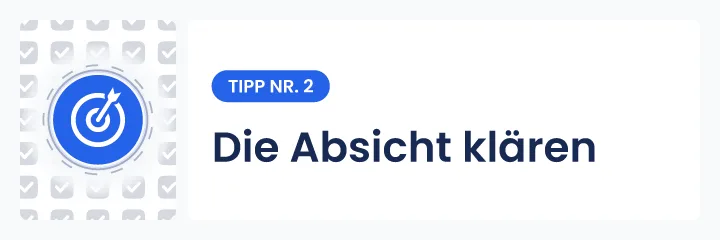 Illustration von Tipp Nr. 2 f&uuml;r die Kartenlegung: Kl&auml;ren Sie vor dem Kartenlegen Ihre Absicht, um die Energie zu lenken und eine pr&auml;zise Deutung zu erm&ouml;glichen