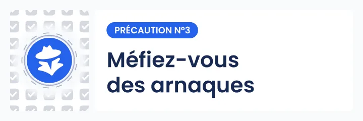 Voyance en ligne : se méfier des arnaques – Conseil IdealVoyance illustré avec une icône représentant une silhouette suspecte pour prévenir les escroqueries