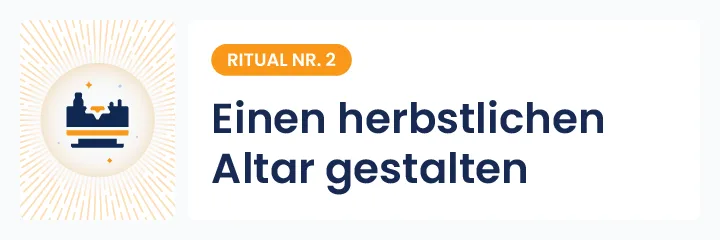 Illustration des Rituals eines Herbstaltars zu Halloween, Symbol für Dankbarkeit und spirituelle Verbindung mit der Natur und der Zeit der Veränderung.