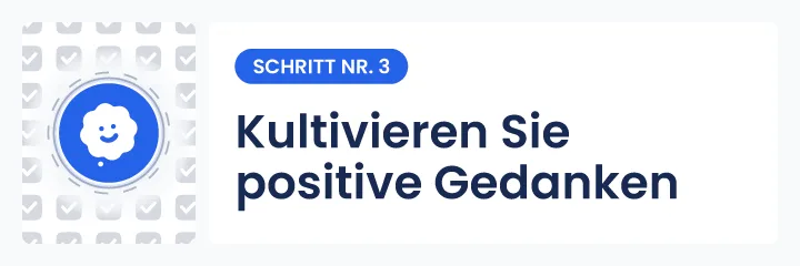 Illustration zum Gesetz der Anziehung, Schritt 3: Positive Gedanken und Affirmationen kultivieren, um Erfolg anzuziehen und Tr&auml;ume zu verwirklichen.