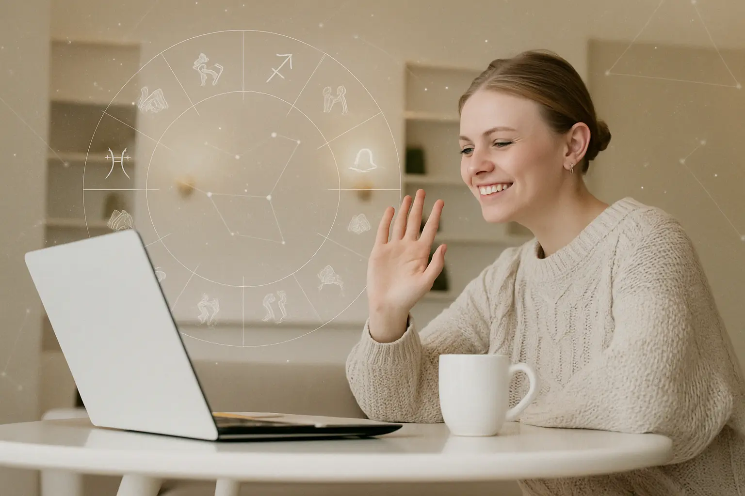 Astrologin bei einer Online-Astrologie-Beratung